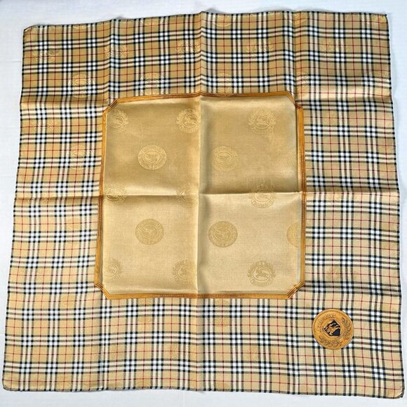 Vintage Burberry Mini Scarf – Nova Check with Equestrian Knight Design (EKD) - Picture 2 of 13